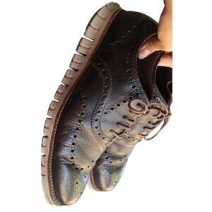 Cole Haan Zerogrand Wingtip Oxford Dress Shoe Sneaker Brown Leather Mens 8